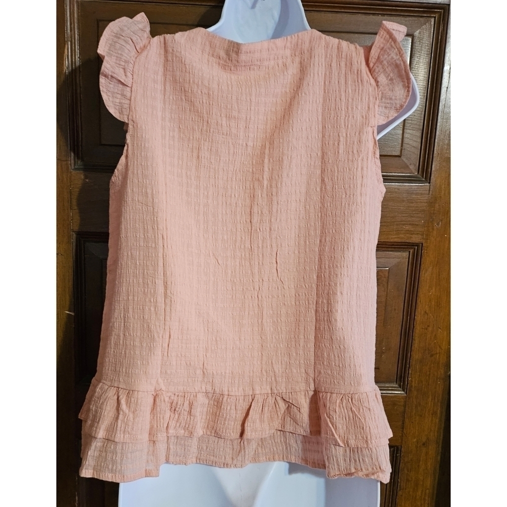 NEW V-Neck Button Down Ruffled Top - Picture 6 of 11